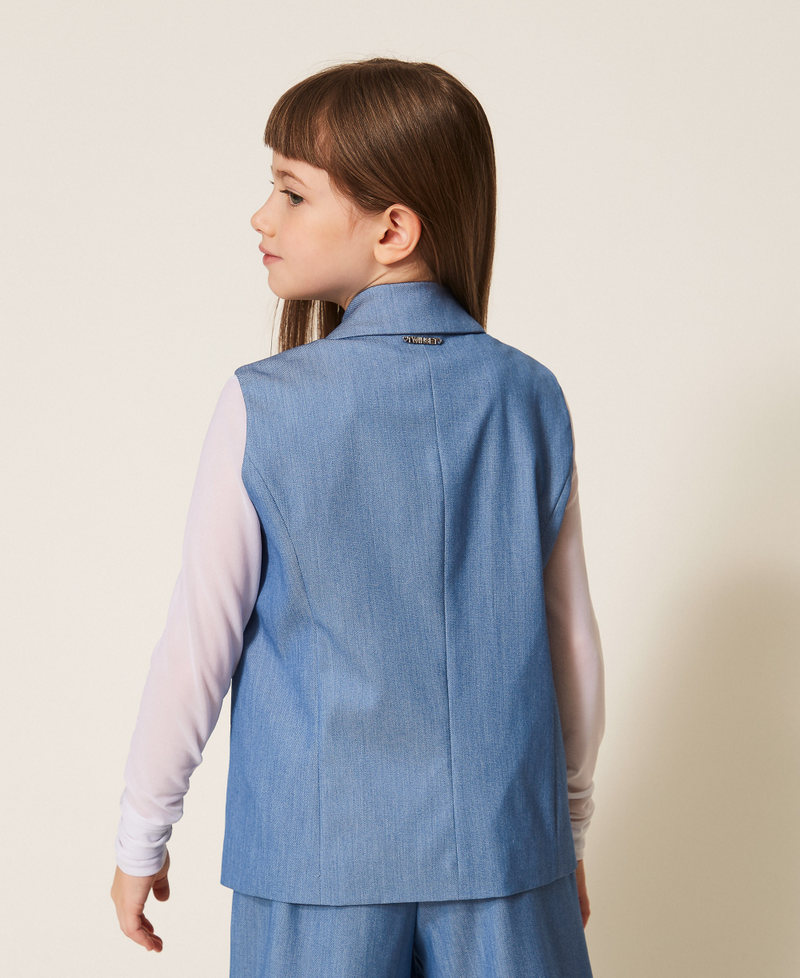 End-on-end cloth single-breasted sleeveless jacket Skyline Girl 261GJ2Q10_04614_03