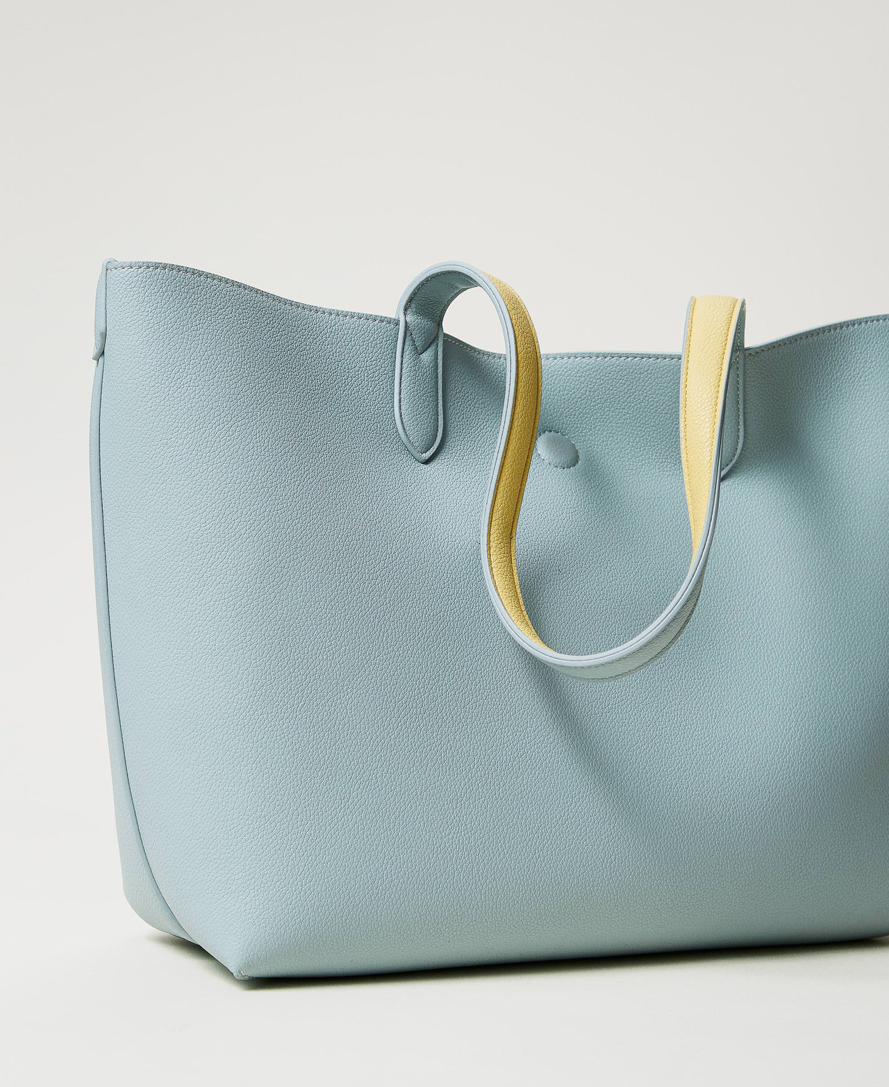 ‘Everywhere‘ reversible shopper bag Two-tone Dusty Blue/Pale Yellow Woman 251TB7300_12242_03