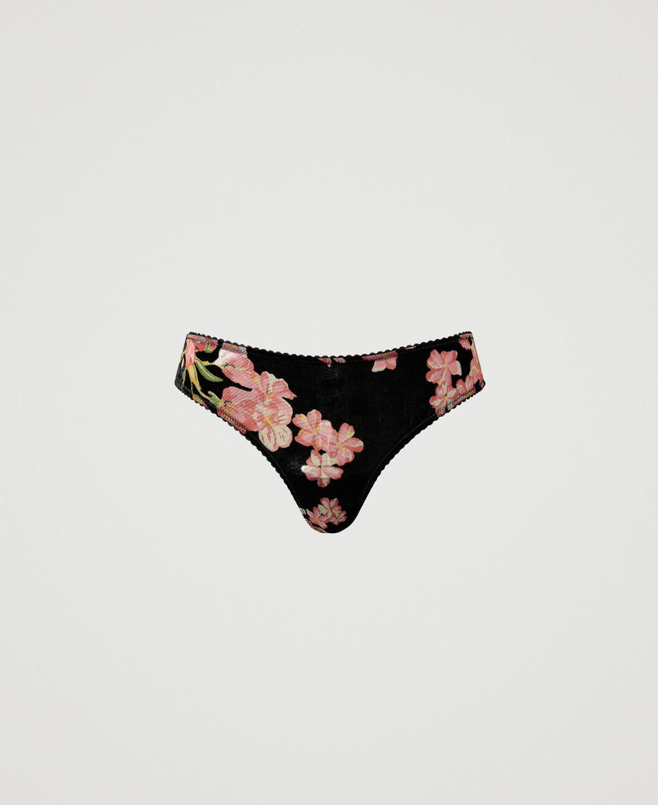 Dévoré velvet Brazilian briefs Multicolour Blooming Woman 242LL6D77_11998_S0