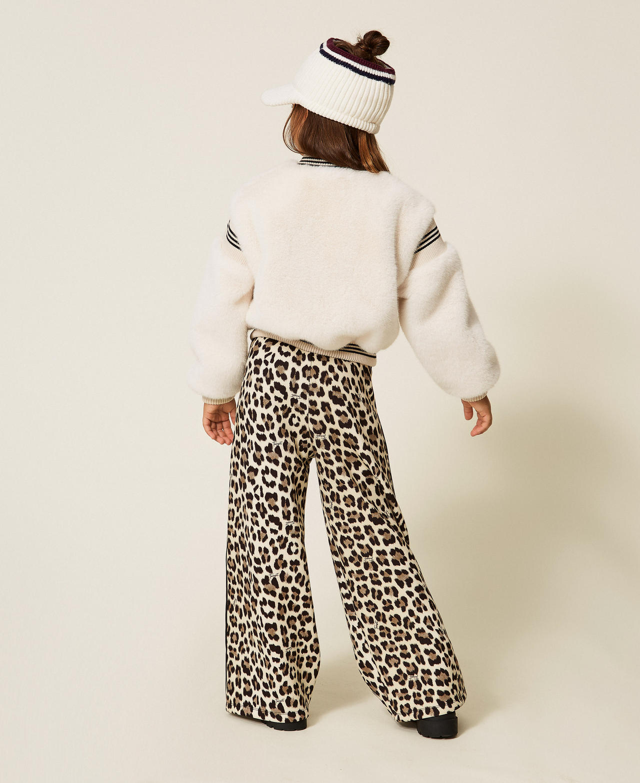 Animal print scuba trousers Leopard Print Girl 252GJ2021_12700_03