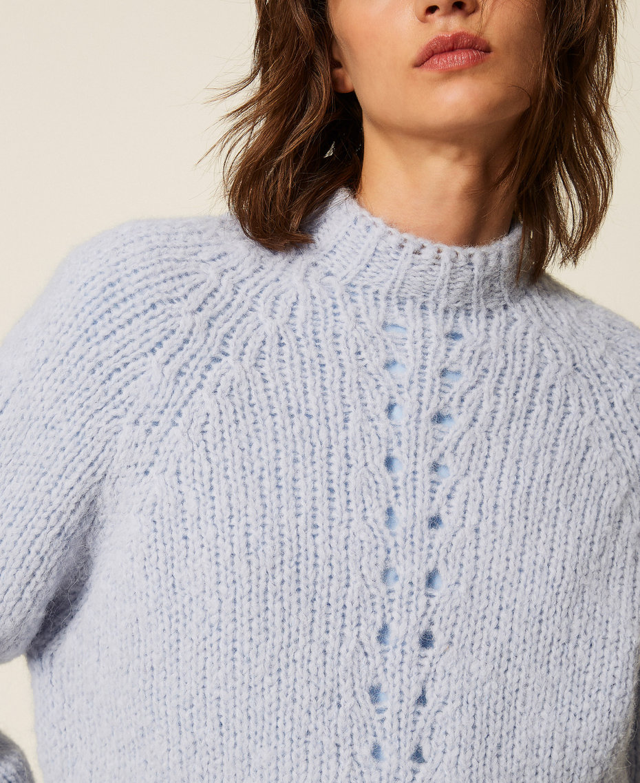 Alpaca blend jumper Light Dusty Blue Woman 262TF3040_14104_04
