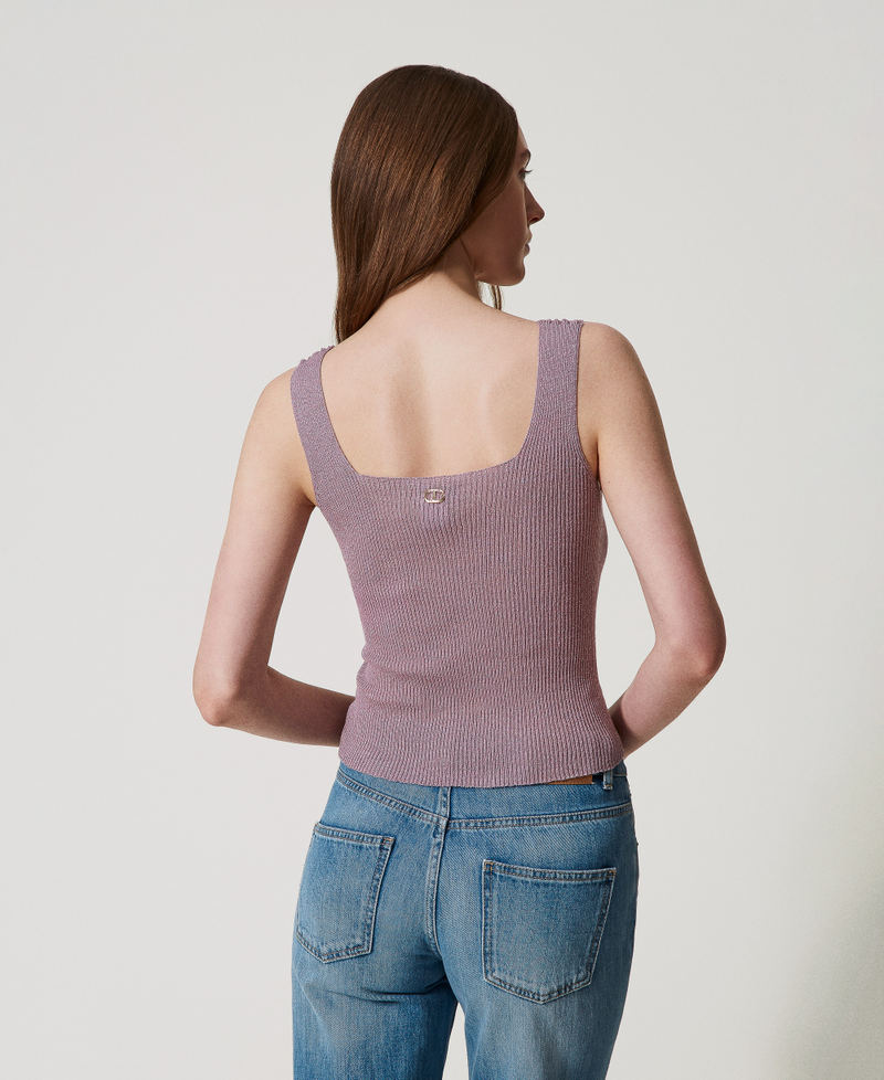 Linen-blend knit top Wisteria Lurex Woman 251TT3147_12475_03