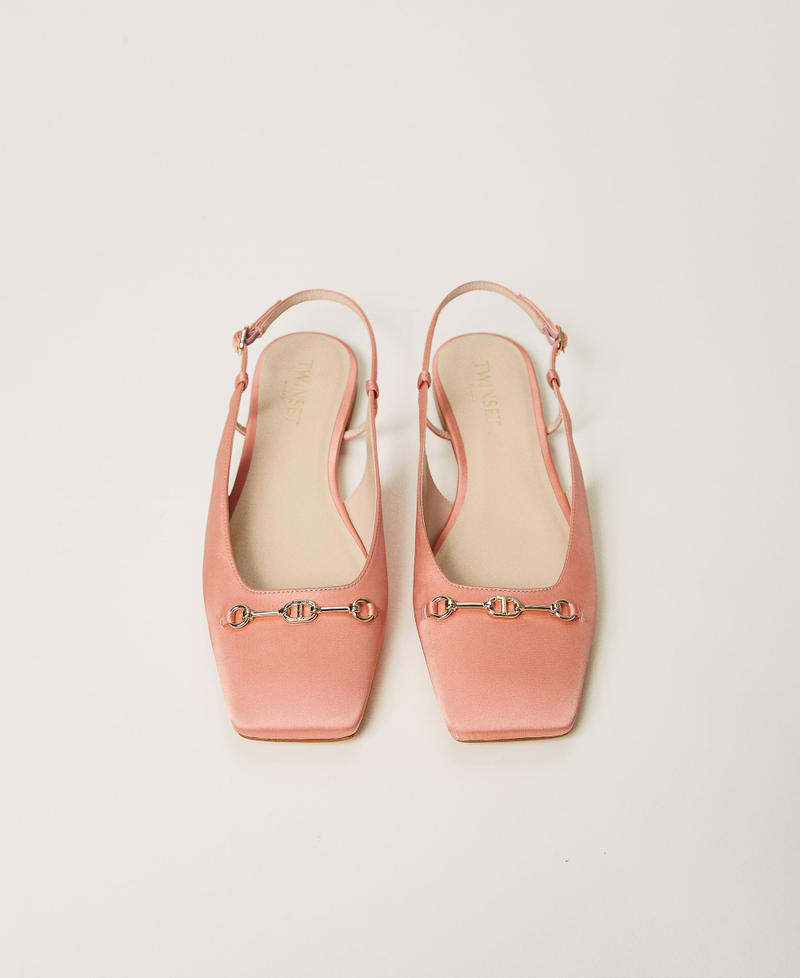 Satin sling back ballet flats Salmon Woman 251TCP082_00073_04