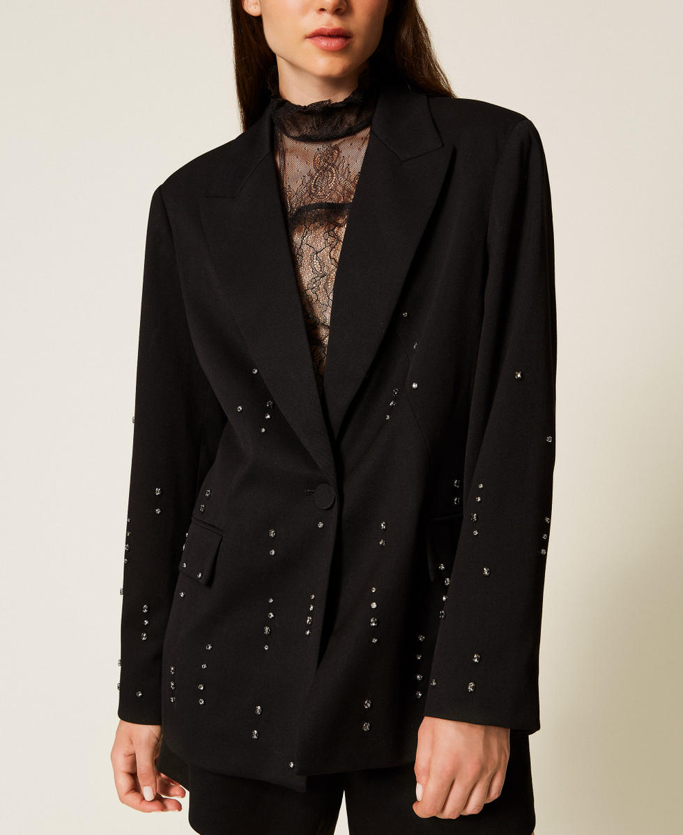 Giacca blazer con ricami a mano Nero Donna 252AT2010_00006_04