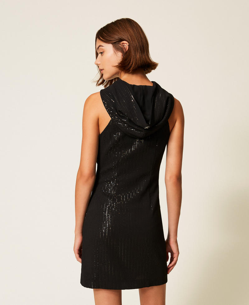Short MYFO dress with sequins Black Woman 252AQ2151_00006_03