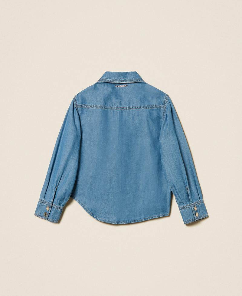 Hemdbluse aus Chambray mit Taschen Chambray Mid Blue M&auml;dchen 261GJ2075_13235_S1
