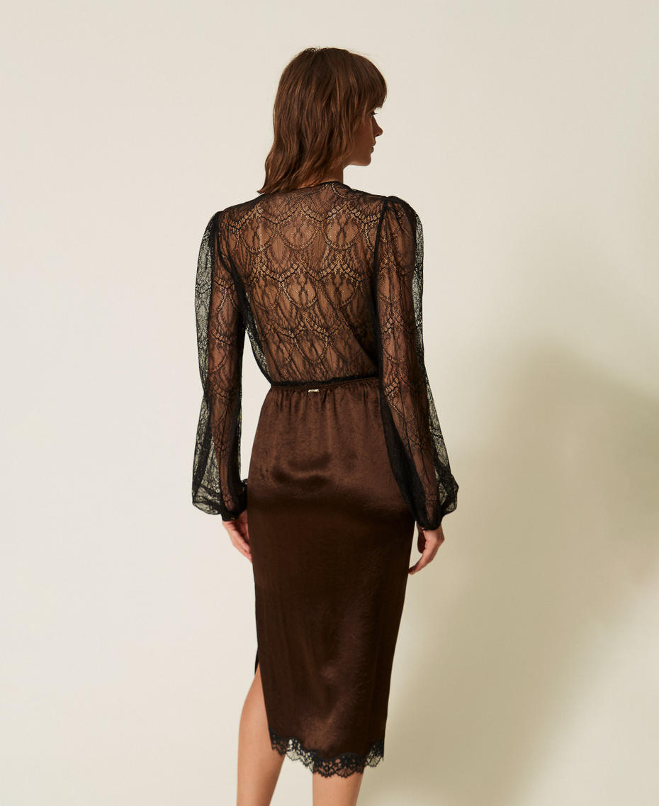 Body aus Valenciennesspitze Schwarz Frau 262TP274F_00006_03