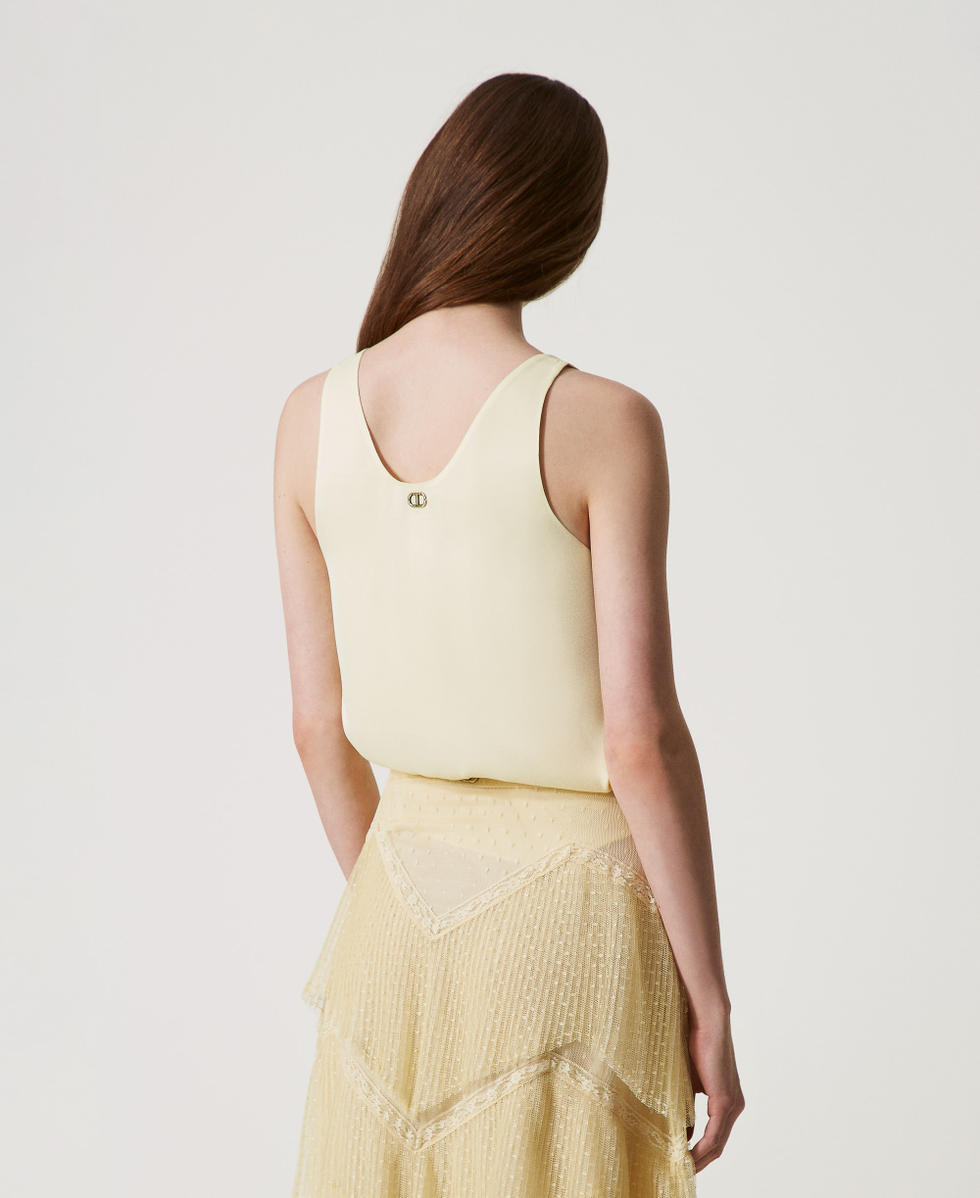 Top en satin brillant Vanille Femme 251TP2651_12143_07