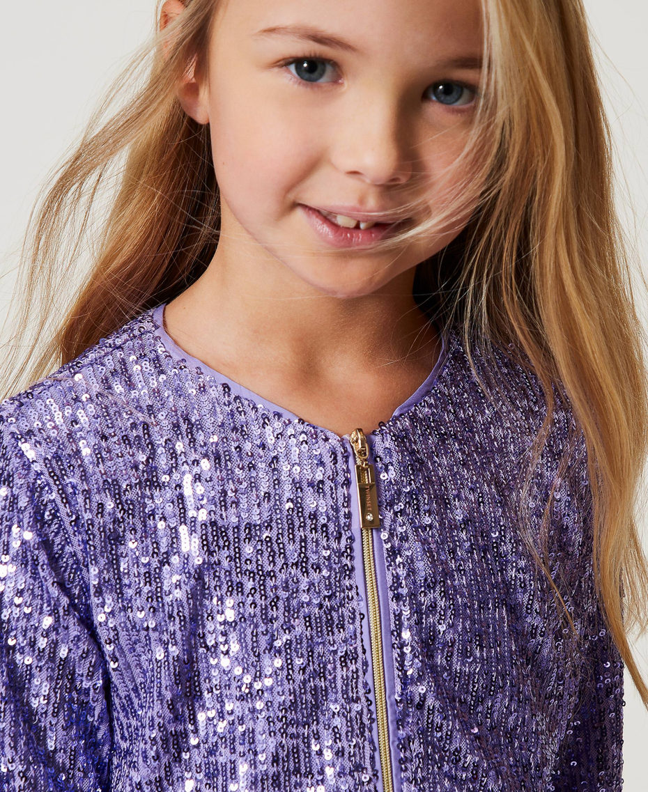 Jacke mit Alloverpailletten Pastel Violet Mädchen 251GJ2535_11862_04