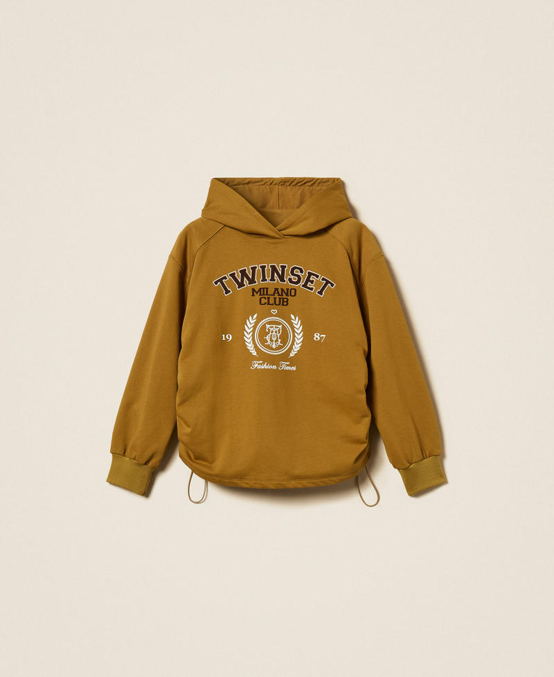 Hoodie with logo print Shiny Oil Woman 262LI2GEE_13450_S0
