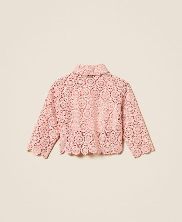 Camicia boxy in pizzo macram&egrave;