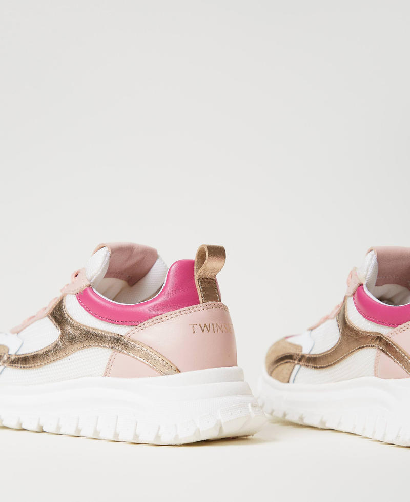 Running trainers with coloured inserts Multicolour Sweet Rose/Flamingo Pink/Hemp/Ice Girl 251GCJ016_12178_03