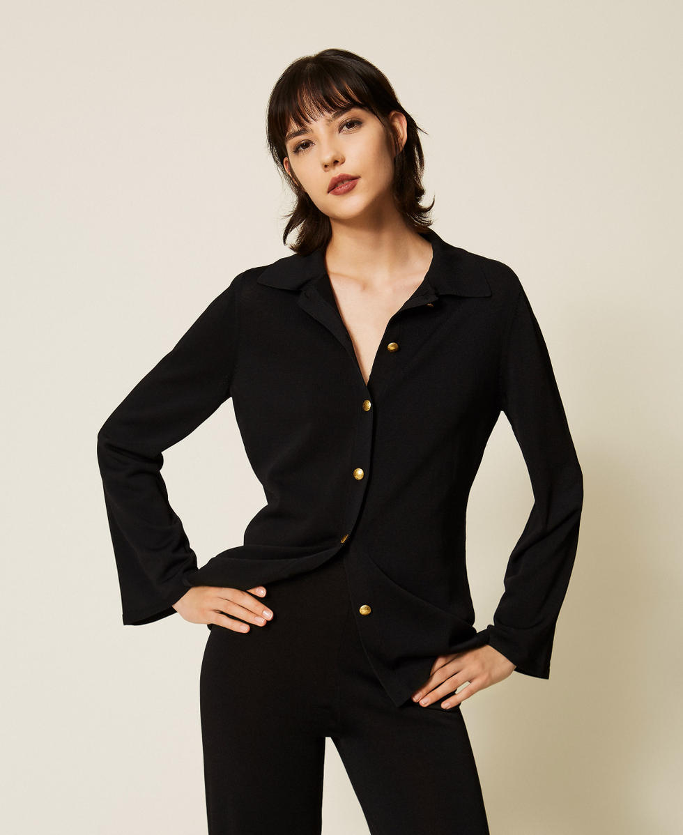 Camicia in maglia con bottoni