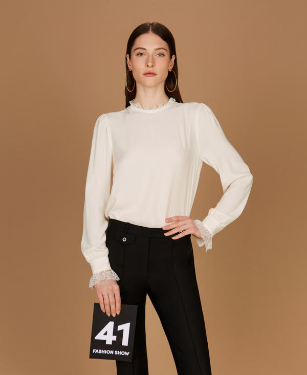 Silk blend crêpe de Chine blouse