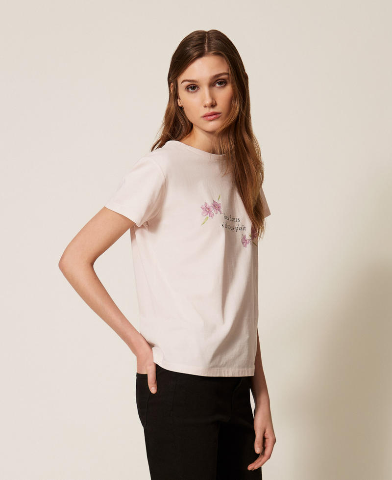T-shirt regular avec imprim&eacute; Sable Rose Femme 261TP2341_00570_02