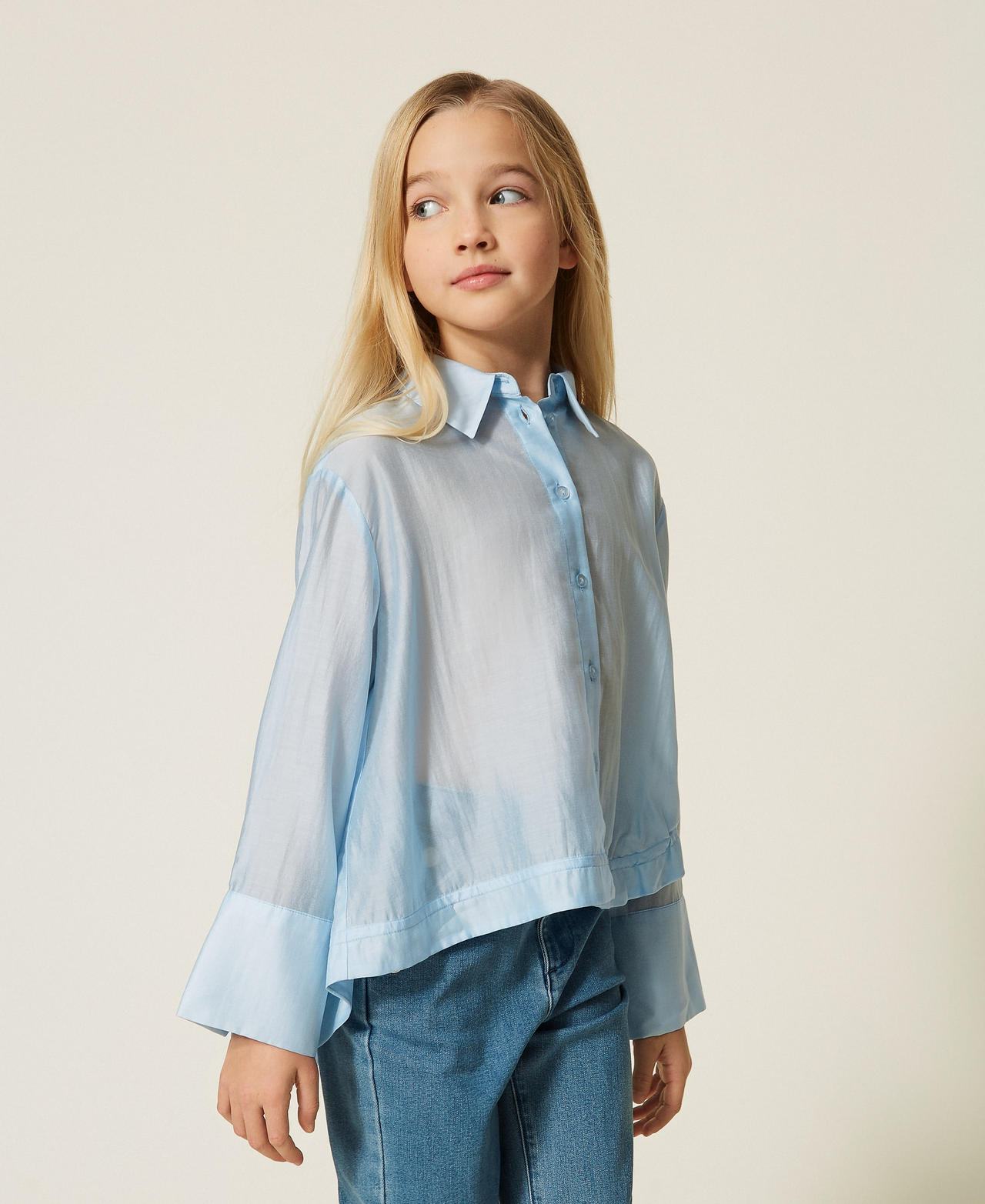 Camicia over in voile Skyline Bambina 261GJ2111_04614_02