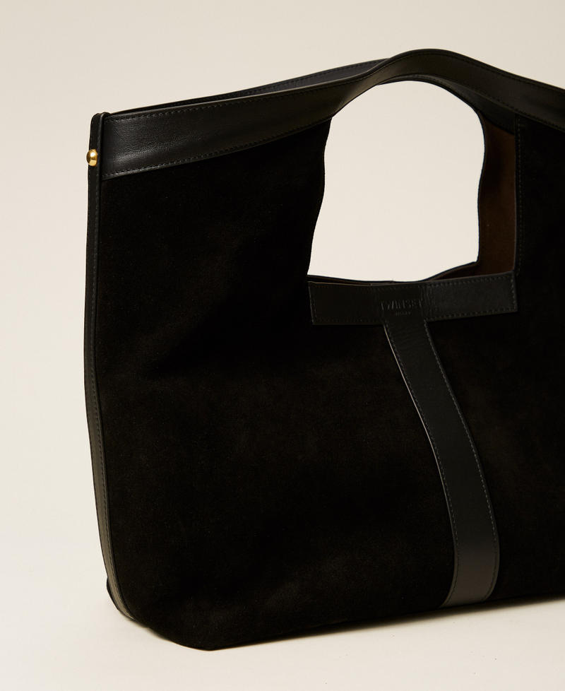 Suede shopping bag Black Woman 262TB7140_00006_04