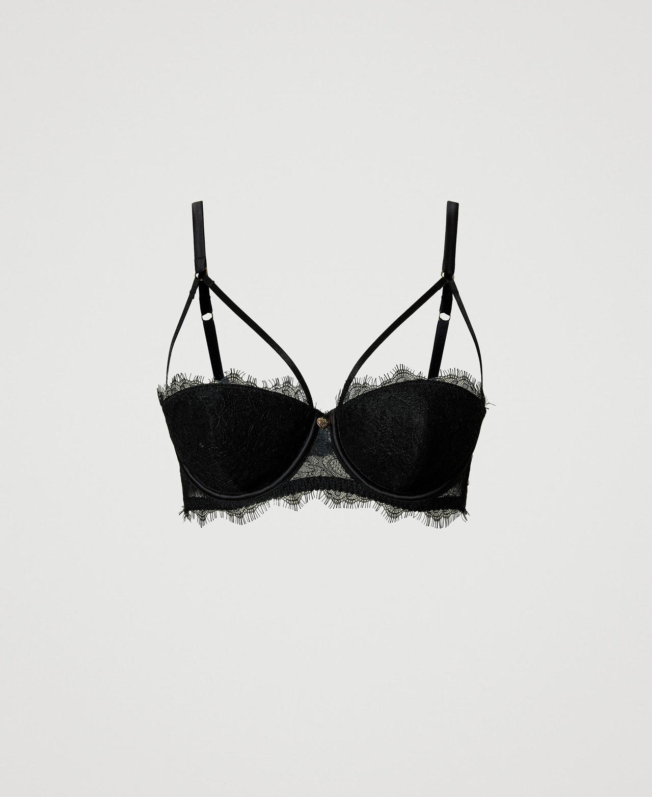 Scee by twin set Reggiseno a balconcino in pizzo e raso