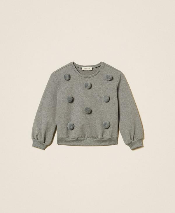 Baby&acute;s sweatshirt with faux fur pompom