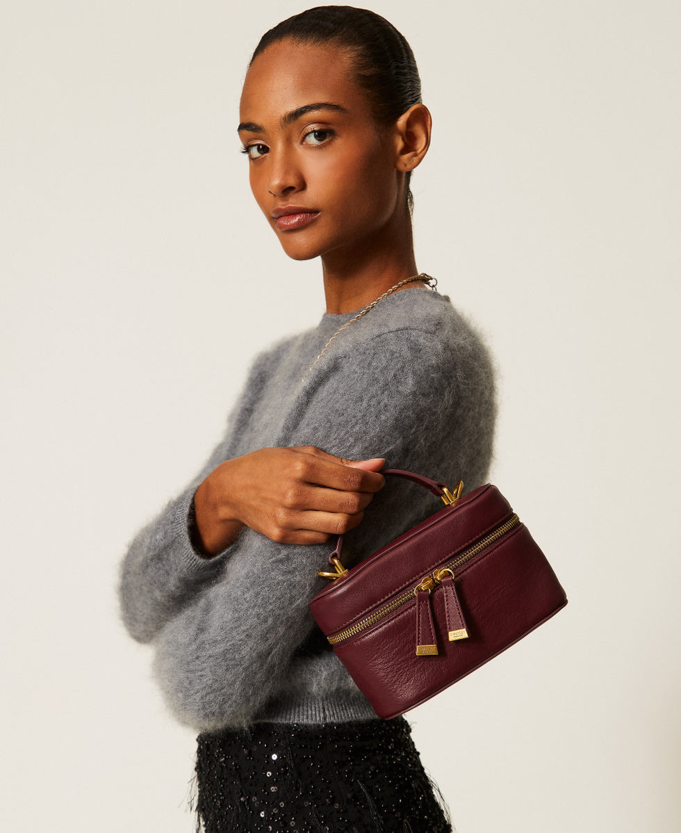 Borsa a tracolla in pelle Bordeaux Donna 262TD8170_00020_A0