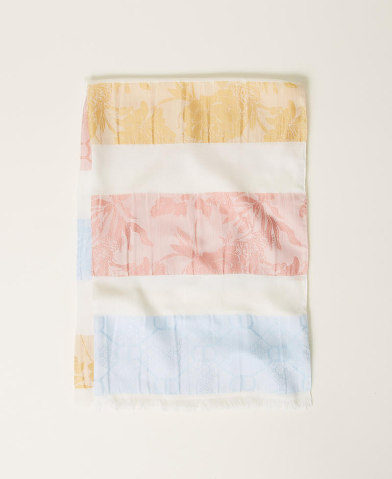 Stola jacquard multicolor con Oval T