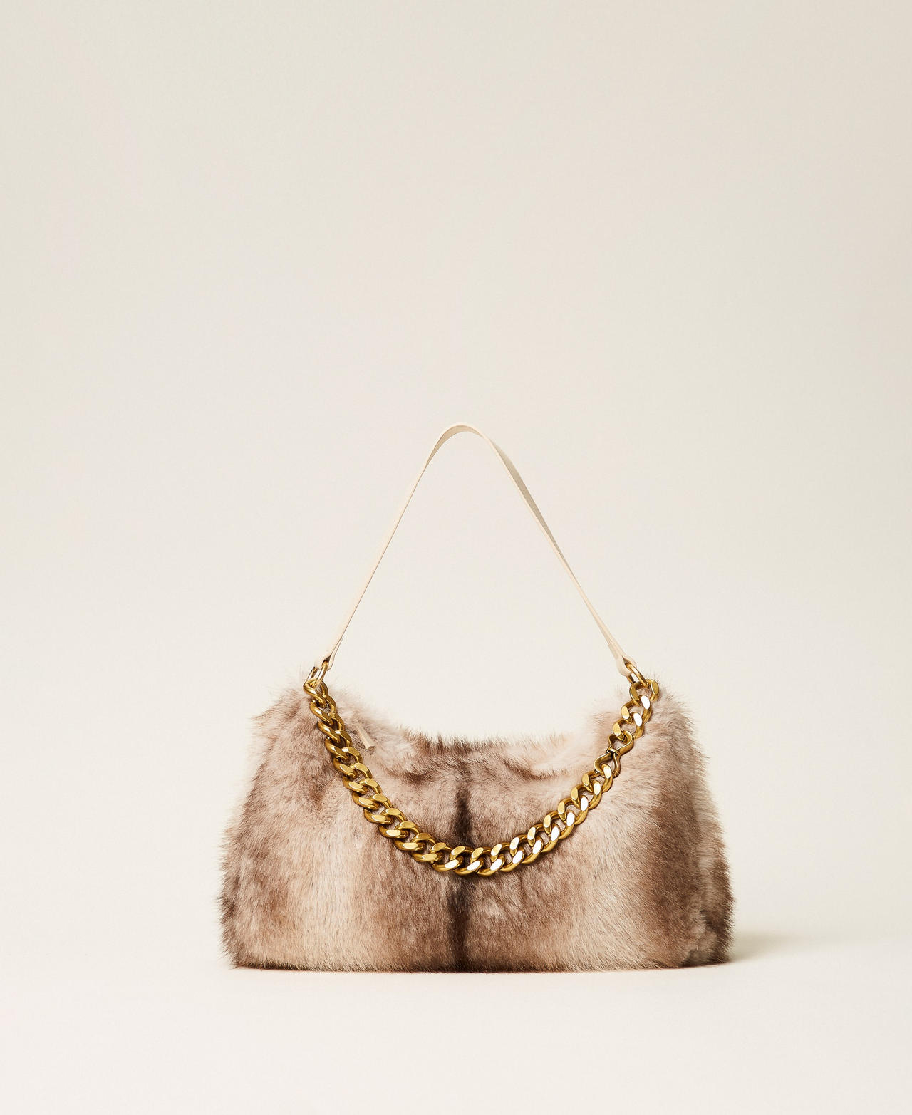 Twinset Gold/Light Faux Fur Liliane Bag
