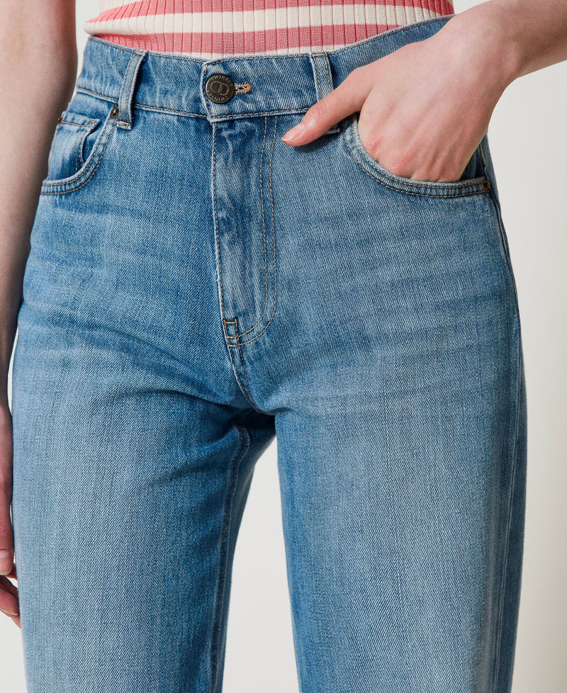 Vaqueros de corte recto con cinco bolsillos Denim Claro Mujer 251TP2571_03498_04