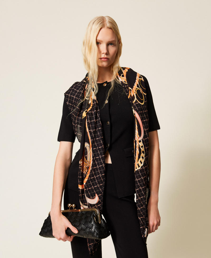 Knit jacket with buttons Black Woman 261TP3131_00006_PD