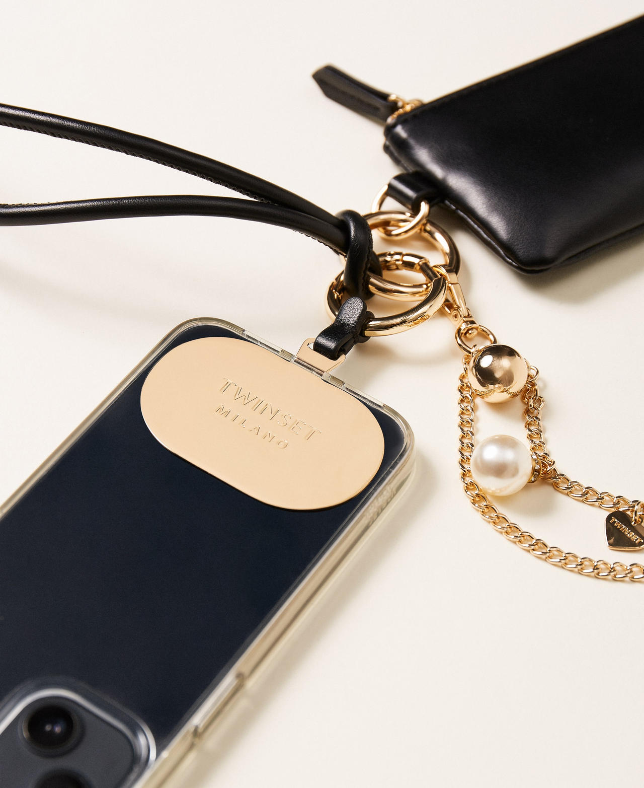 Coin holder with shoulder strap and charms Black Woman 261TH703C_00006_03