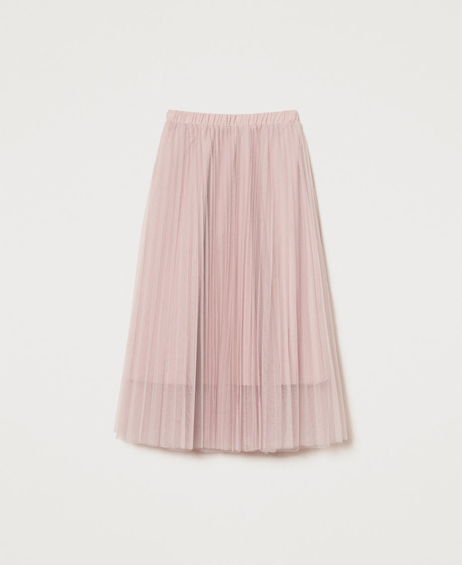 Jupe longue en tulle pliss&eacute; Rose Desert Femme 251LL2QAA_12109_S0