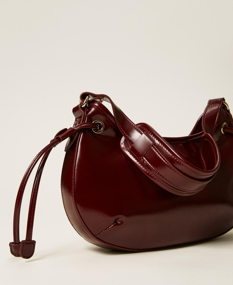 Borsa hobo 'Glossy' con stringhe
