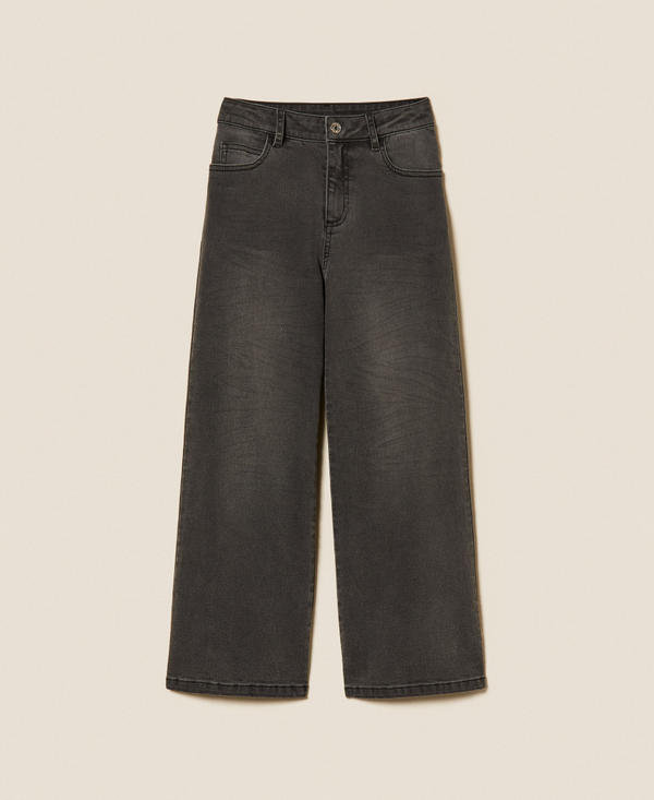 Jean noir cropped cinq poches