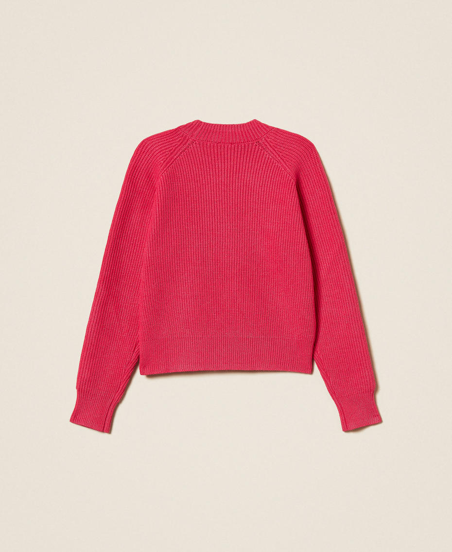 Ribbed jumper with Oval T buttons Candy Rose Girl 252GJ3061_00338_S1