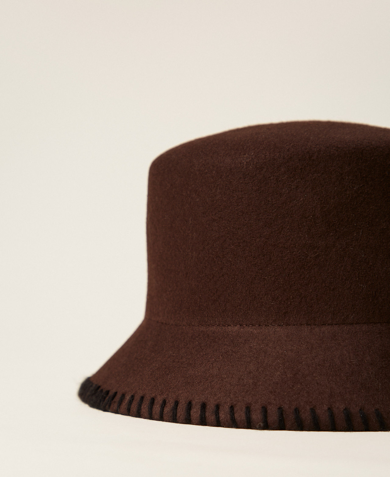 Wool cloth bucket hat Black Chocolate Woman 252TO5230_11054_03