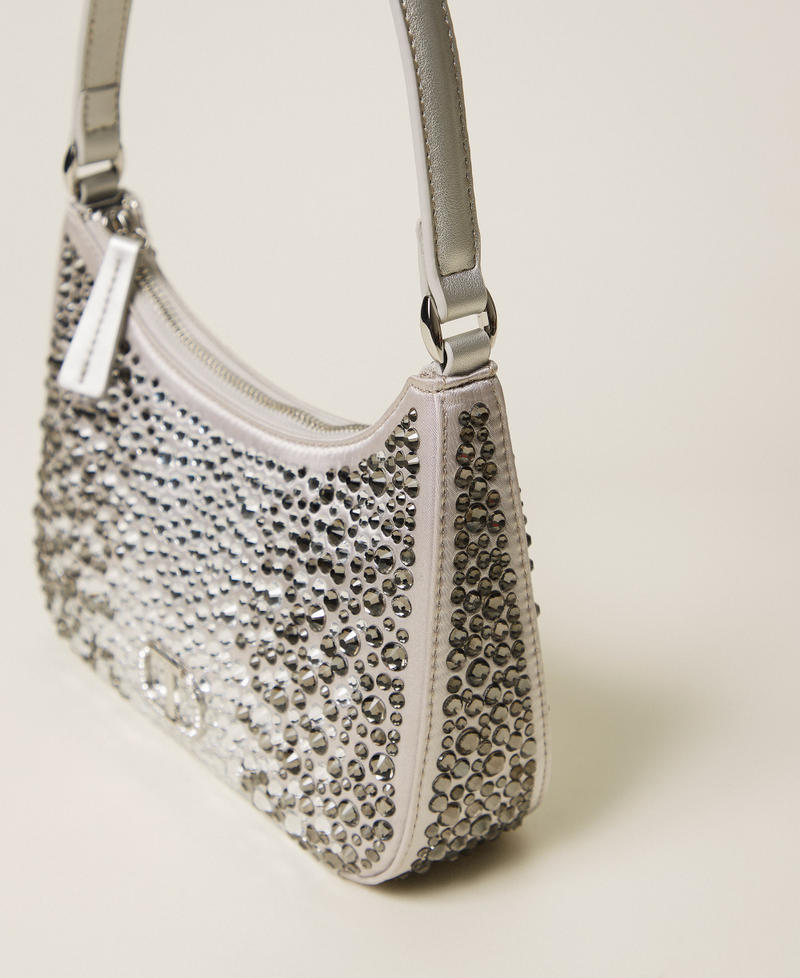 Hobo bag with rhinestones Silver Woman 252TB7211_00995_02