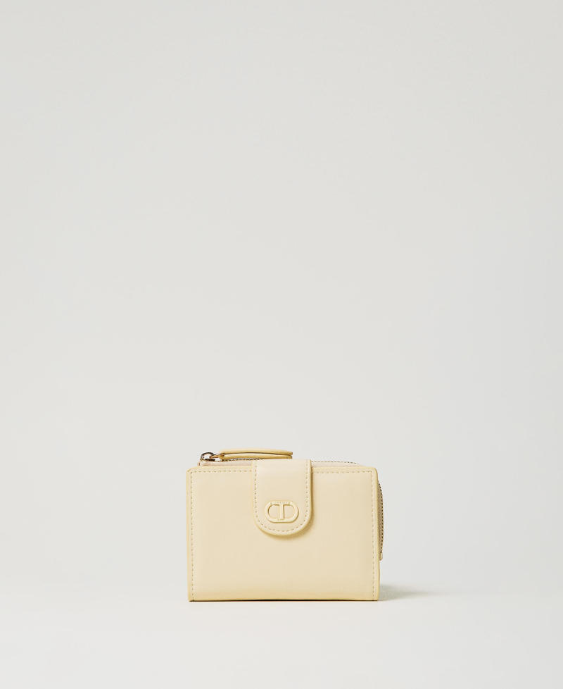 Wallet with zip and Oval T Vanilla Woman 251TH7035_12143_01