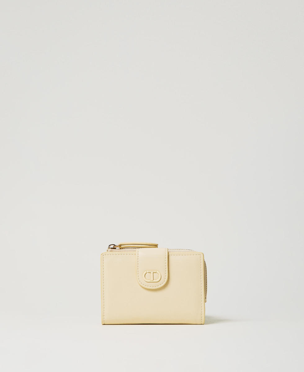 Wallet with zip and Oval T Vanilla Woman 251TH7035_12143_01