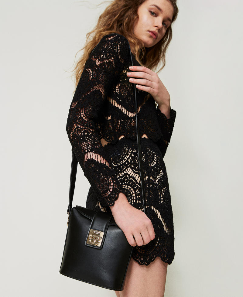 Leather bucket bag Black Woman 251TS8010_00006_0T