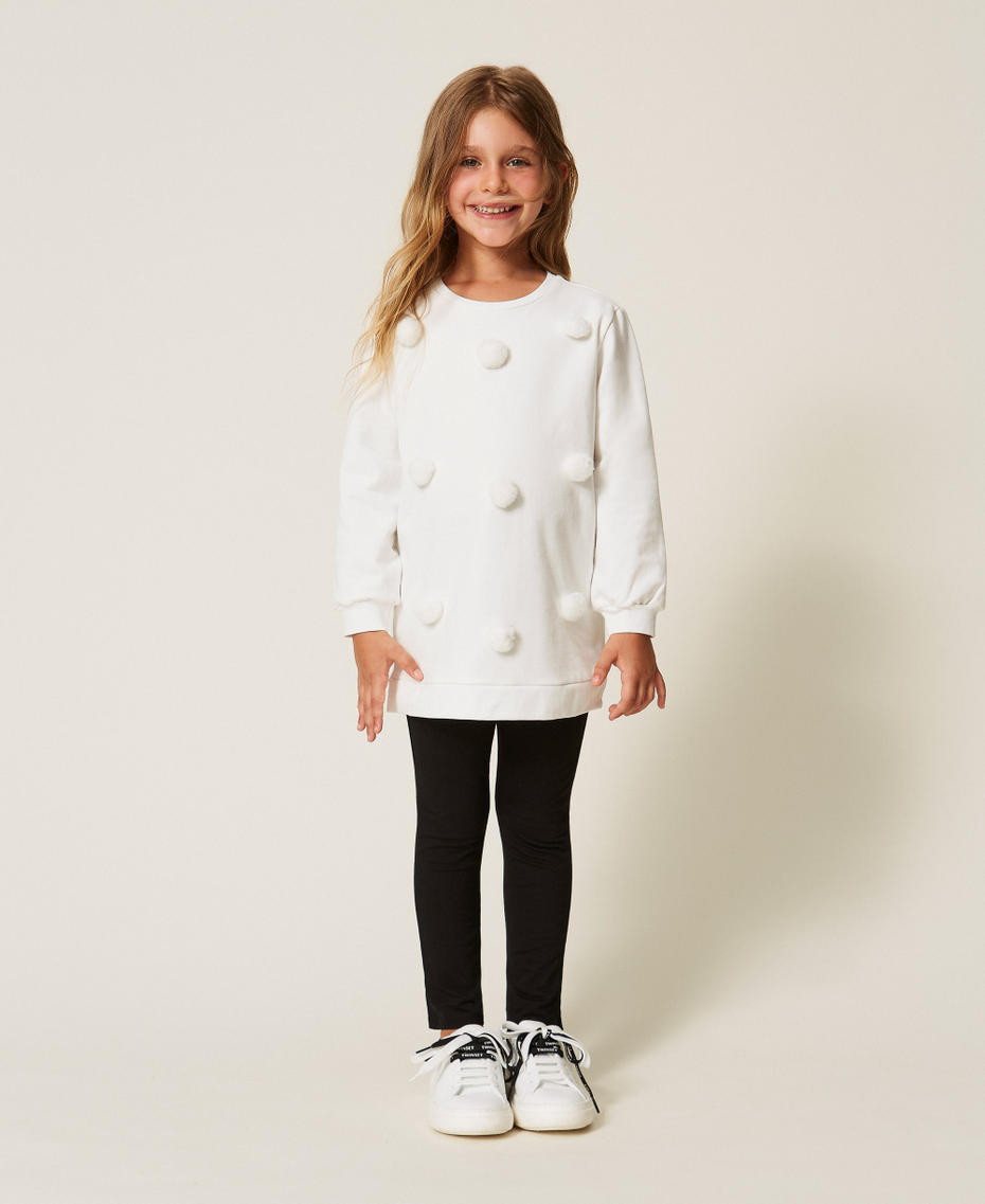 Baby&acute;s leather trainers with logo Two tone Off White/Black Girl 262GCB030_10973_T0