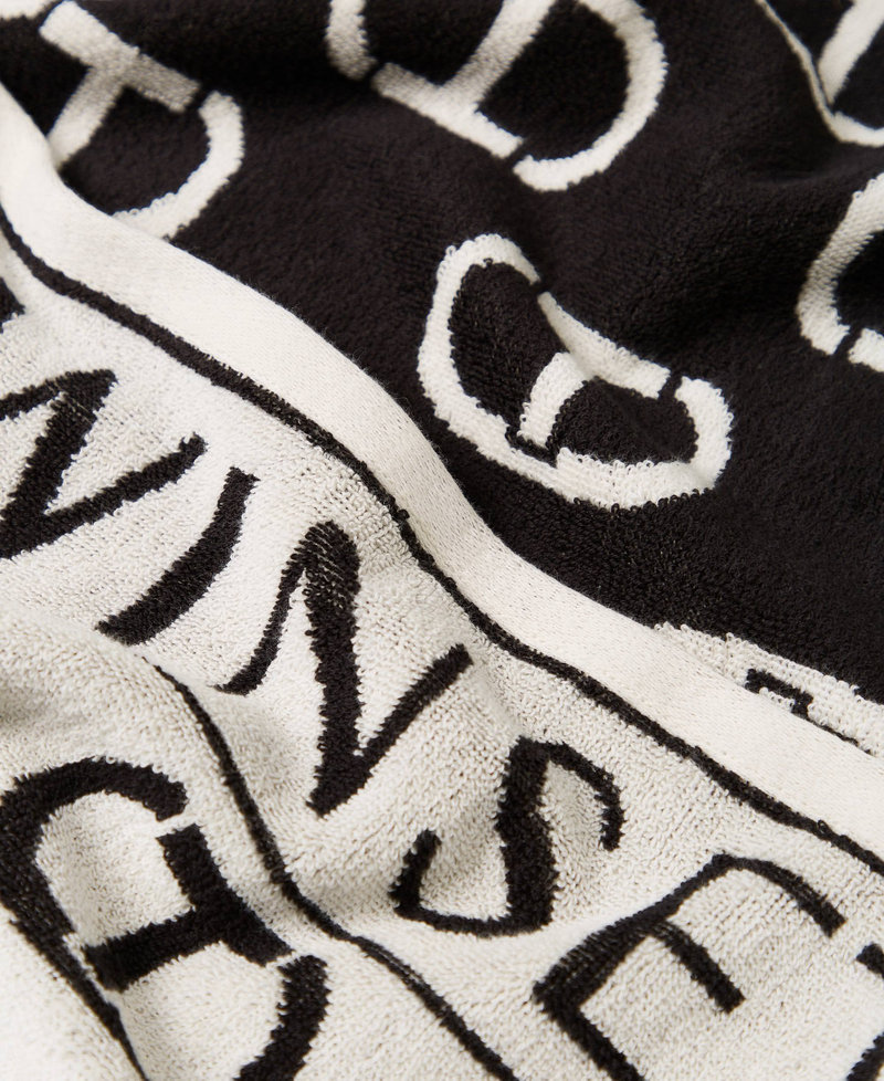 Telo mare con logo Oval T Bicolor Madreperla / Nero Donna 251LB4BCC_03261_02