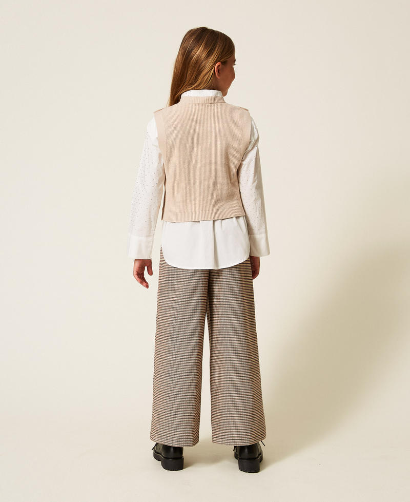 Houndstooth trousers Camel Houndstooth Girl 252GJ2104_12717_03