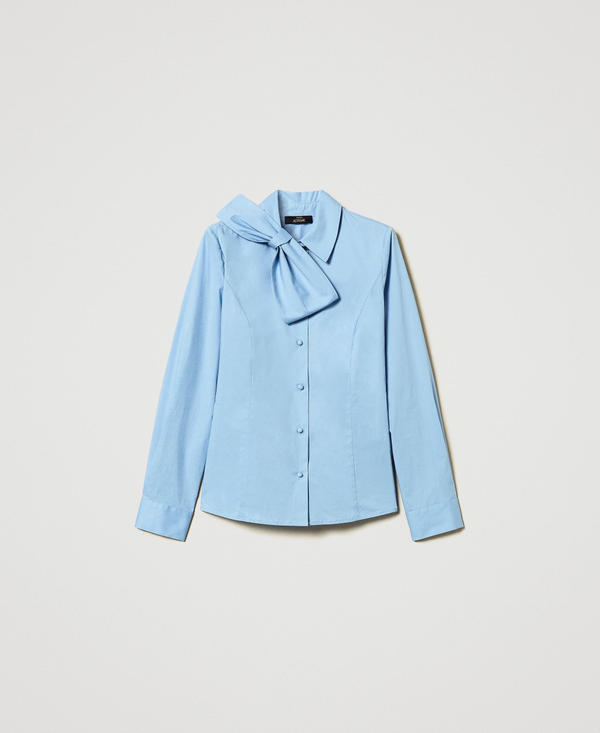 Camicia in popeline con fiocco