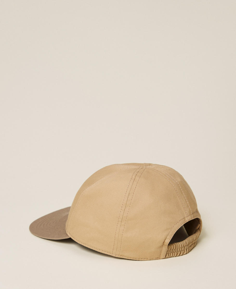 Gabardine baseball cap Two-tone Light/Dark Delicate Sand Woman 261TA4391_13351_03
