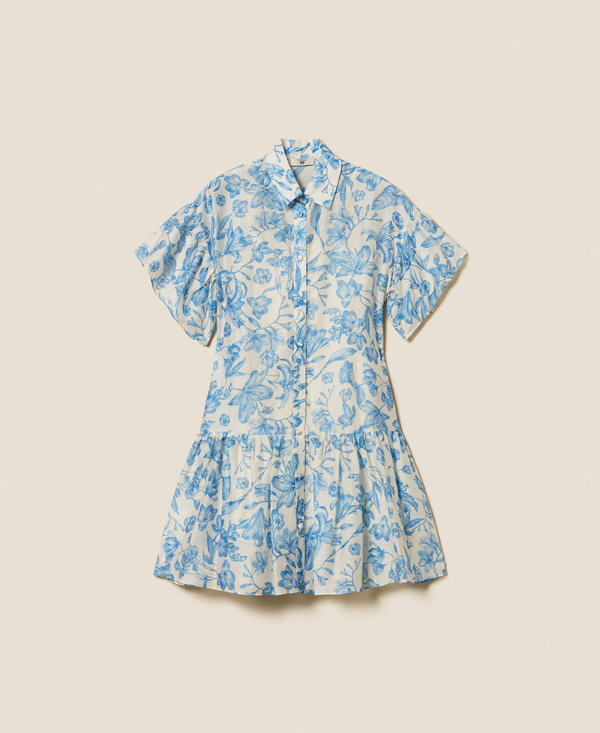 Short floral shirt dress