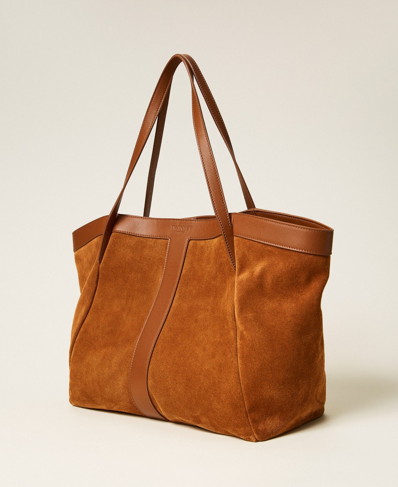 Borsa shopper in suede Marrone "Bubinga Wood" Donna 261TB7100_11061_02