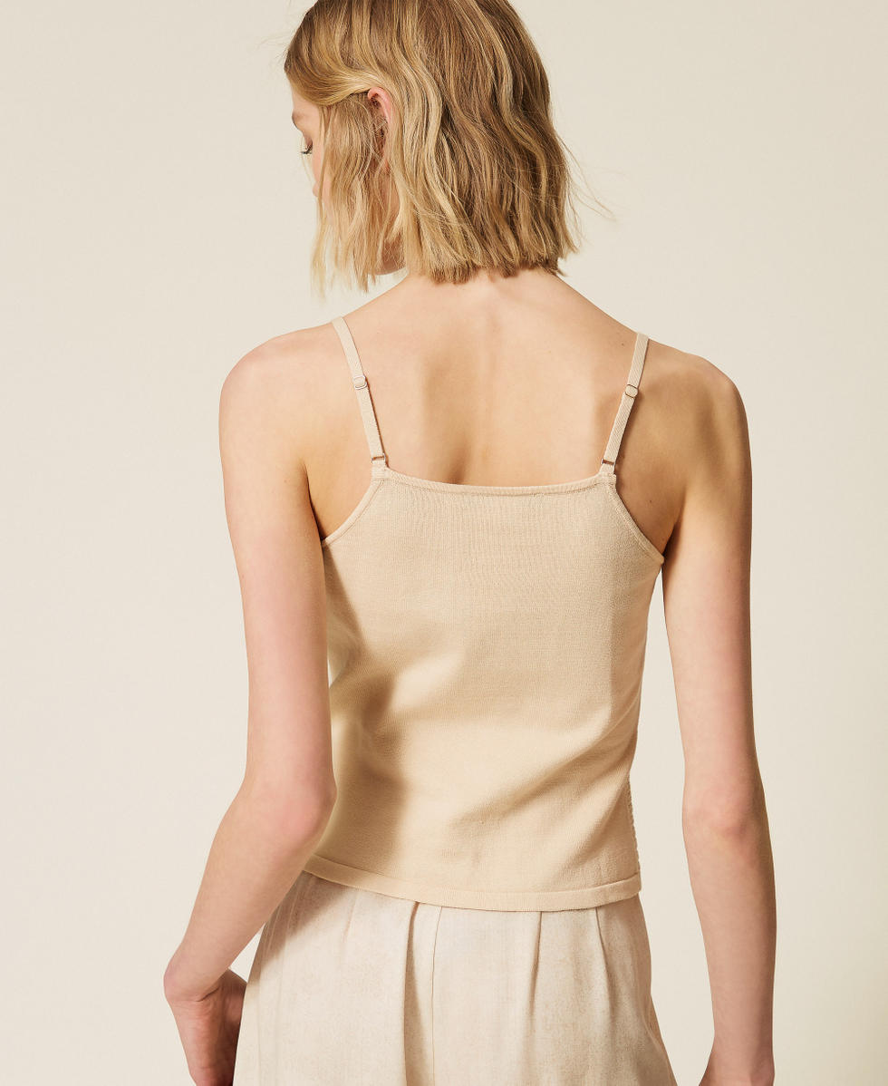 Cardigan et top en maille point filet Beige &laquo;&nbsp;Cashew&nbsp;&raquo; Femme 261AT3024_13362_06