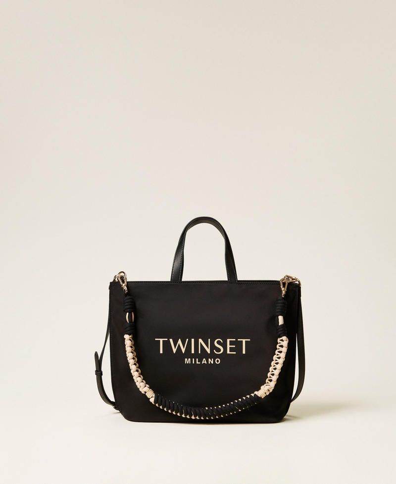 Bolso shopper con logotipo Negro Mujer 261TB7520_00006_01