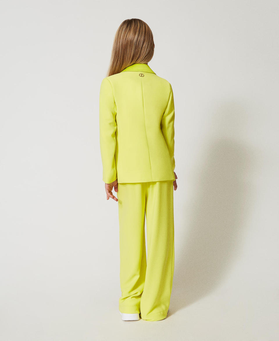 Crêpe palazzo trousers Yellow Plum Girl 251GJ2QN8_12124_03