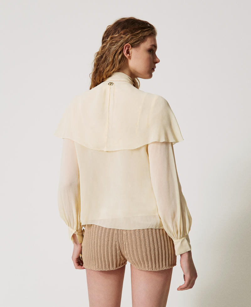 Blusa in georgette con balze Vanilla Donna 251TP2742_12143_03