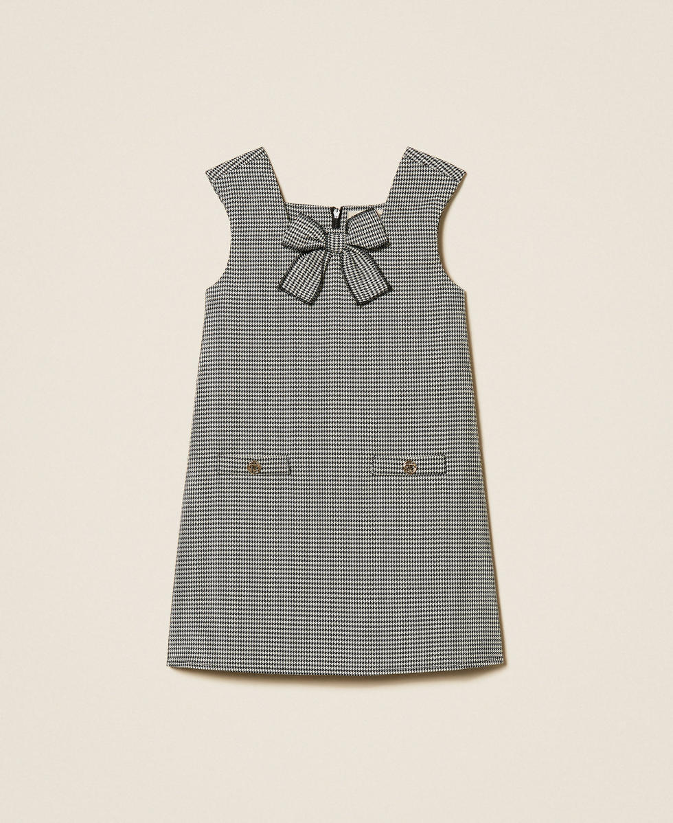 Girls' short dress with houndstooth pattern Girl, Patterned | TWINSET Milano